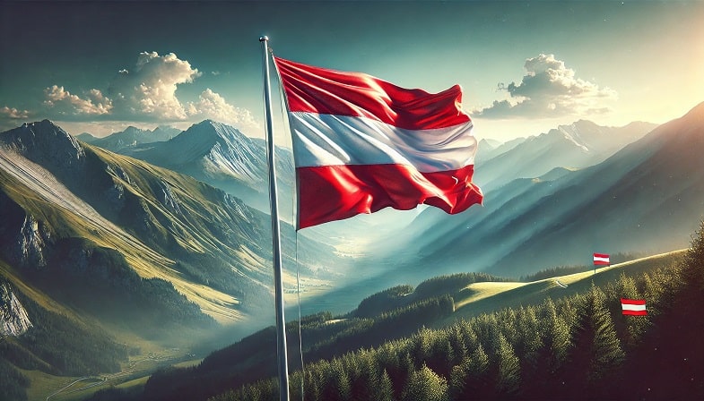 Vlajka a krajina Rakouska